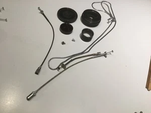 Cinghia fotocamera vintage catena serpente in metallo 40", tappo obiettivo, 2 cavi sgancio rapido, + - Foto 1 di 3