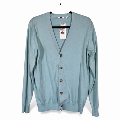 Uniqlo Blue Button Front Cardigan Sweater Womens M Classic Preppy Fall Academia - Image 1 of 4