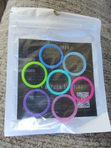 ThunderFit Womens lot of 7 Thin Stackable Silicone Rings Wedding Bands size 9 - Picture 1 of 9