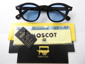 Occhiali da sole MOSCOT LEMTOSH montatura nera lenti blu 44-24-140 mai usati con custodia - veloci!! - Foto 1 di 10