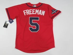 Freddie Freeman #5 Atlanta Braves 2021 World Series Champions Jersey Red - Picture 1 of 4