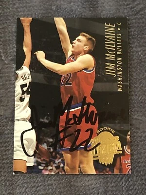 1994-95 Fleer Ultra Jim McIlvaine #344 Rookie RC Signed Autograph - Image 1 of 3