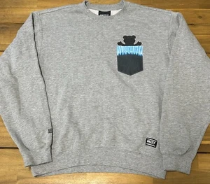 Grizzly GripTape Grizzly Fire Tie Dye CrewNeck Sweatshirt Pocket Medium Skater - Picture 1 of 9