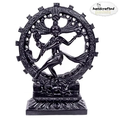 Estatua de Shiva Bailando Señor Nataraja 12" Mármol Negro 9 libras Tallada a Mano Decoración del Hogar Foto 1 de 4