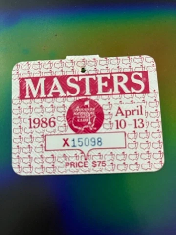 1986 MASTERS GOLF BADGE~COLLECLECTABLE ~JACK NICKLAUS-COLLECTABLE Cover
