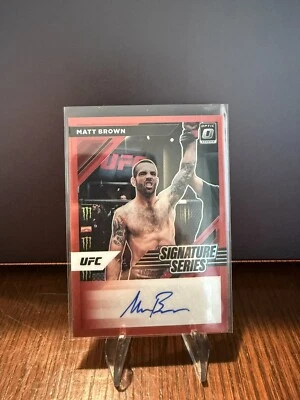 2022 Donruss Optic UFC Matt Brown Signature Series AUTO Red /49 - Image 1 of 2