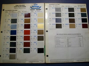 1986 Chrysler Plymouth Dodge auto camion auto DuPont set chip vernice -ext & int - Foto 1 di 2