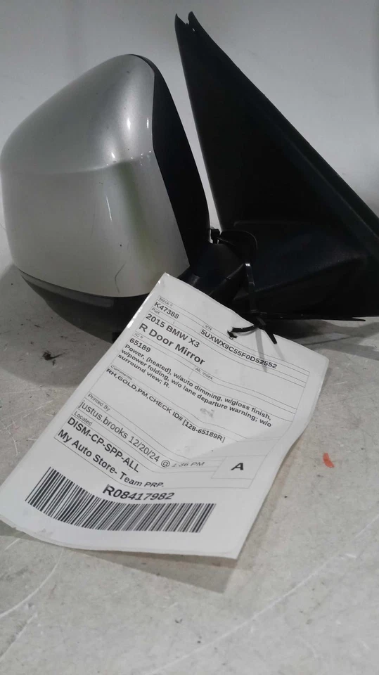2015 BMW X3 Right Door Mirror Assembly Silver OEM 473758 114K Miles Foto 1 de 4