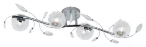 Deckenlampe Deckenleuchte Chrom Drahtgeflecht Glas 4 x G9 LED möglich L 80 cm - Bild 1 von 1