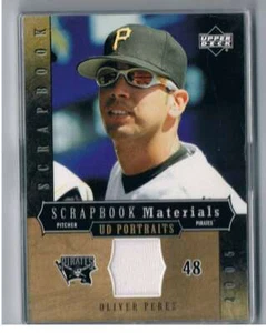 Tarjeta de novato 2005 UD Portraits Scrapbook Materials #SMOP Oliver Pérez casi nueva/como nueva MEM  - Imagen 1 de 1