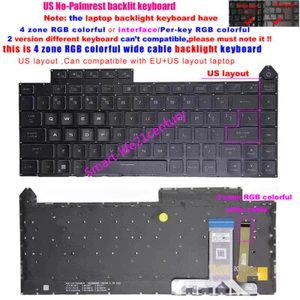 Nuevo teclado retroiluminado RGB de EE. UU. para Asus ROG G16 G614 G614J G614JV G634 G634J - Imagen 1 de 4