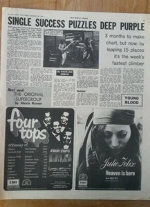 DEEP PURPLE 'singles success puzzle' 1970 UK ARTICLE / clipping - Picture 1 of 1
