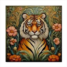 Tiger Flowers Ceramic Tile Art Nouveau Backsplash Home Decor