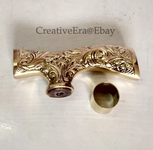 SOLID BRASS DESIGNER HEAD DERBY HANDLE for WOODEN WALKING VINTAGE CANE STICK NEW - Picture 1 of 4