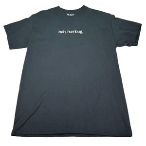 T-Shirt Erwachsene Medium Unisex Schwarz Kurzarm "bah, humbug". Weihnachten Dagobert - Bild 1 von 6