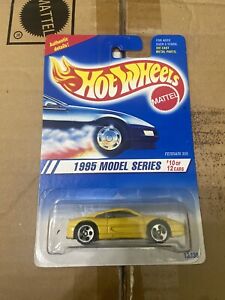 1995 Hot Wheels Ferrari 355 Yellow Car 1/64 New Models Circle Wheels Variation