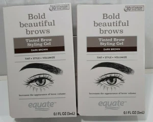 NEW Equate Tinted Bold Beautiful Brow Styling Gel DARK BROWN Lot of 2 - Picture 1 of 1