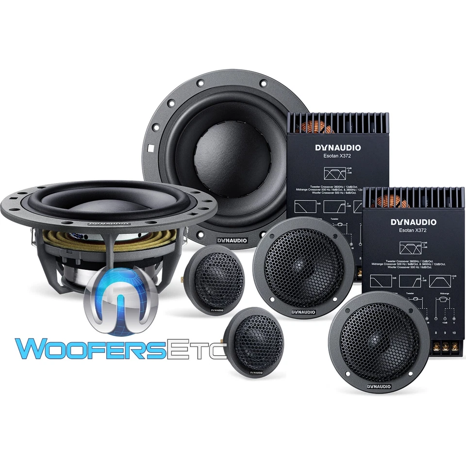 DYNAUDIO ESOTAN 372 MKII 6.5" 3-WAY COMPONENT SPEAKERS TWEETERS CROSSOVERS NEW - Image 1 of 2