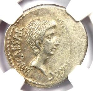 Augustus AR Denarius Silver Octavian Coin 37 BC - Certified NGC Choice XF (EF) - Picture 1 of 5