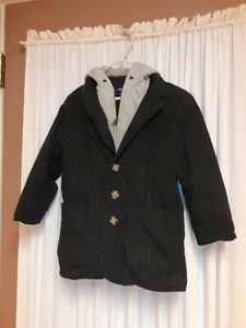 GAP Kids Boys Size XS (4-5) Black/pin Stripe Blazer Style/w/Sweatshirt lining - Picture 1 of 4