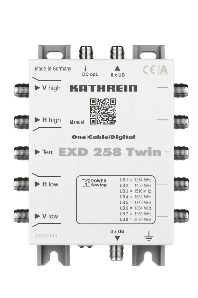 Kathrein EXD 258 Twin Digital Einkabel-Multischalter 2 Ausgänge je 8 Userbänder - Bild 1 von 1