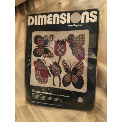 Kit de almohada mariposas retazos punta aguja dimensiones 16x16 vintage 1980 2132 Foto 1 de 4