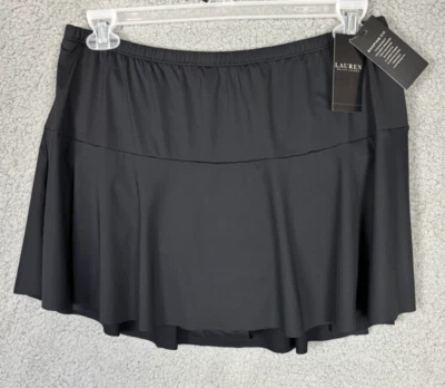 Lauren Ralph Lauren Women's Shaping Fit Swim Skirt Bottom Black 18W New With Tag - Image 1 of 4