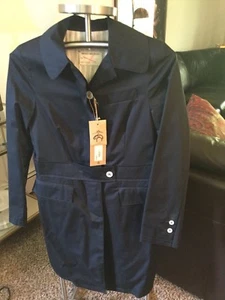 Abrigo gabardina de lana negro Brooks Browne para mujer, BB2 al por menor $1000 - Imagen 1 de 5