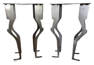 Things of Steel "Here There" Brutalist Steel 2 Side Tables Signed Modern Art - Image 1 of 4