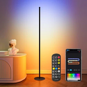 Lámpara de pie LED RGB de 1,42 m cambio de color lámpara de pie lámpara de esquina control remoto - Imagen 1 de 14