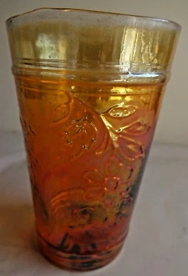Vintage Carnival Glass Tumblers Fantasy Flower Jain Glass Rare Collectibles#63 F - image 1 of 4