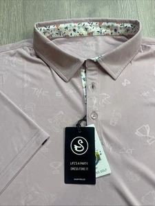 Camisa Polo Swannies Golf Performance Para Hombre Crosby Grande L Rosa Nueva - Imagen 1 de 7