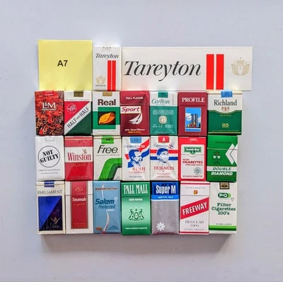 Paquetes de cigarrillos vintage de Estados Unidos, vacíos, sin cigarrillos, Real, L&M, Savannah, P&Q A7 Foto 1 de 2