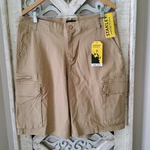 Stanley Men's Workwear Stretch Cargo Cotton Shorts in Khaki - Picture 1 of 6