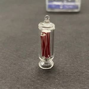Dollhouse Miniature Candy Canes Glass Jar Diorama Chrysnbon Dee’s Delights - Picture 1 of 3