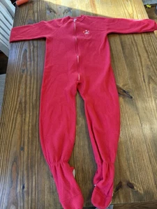 Pigiama vintage Carters pezzo unico footie rosso bambina taglia 7 orso con fiori - Foto 1 di 13