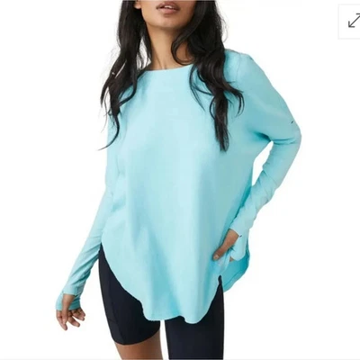 Top Free People Movement espalda abierta para mujer XS azul capa simple Foto 1 de 4