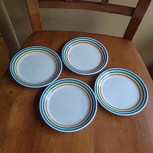 Syracuse China 5 1/2" Dessert Pie Plates Syralite Spectrum Pattern LOT 4 USA - Picture 1 of 5
