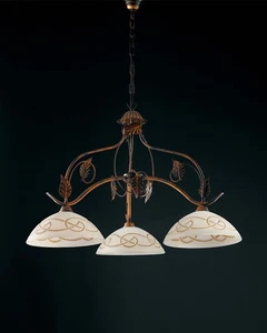 Bilanciere a lampadario classico in ferro battuto 3 luci LGT Solaris - Picture 1 of 2