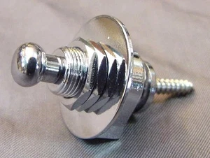 CHROME LOCKING GUITAR STRAP PIN - Bild 1 von 2