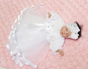Vestido de bautizo + bolero + diadema, vestido de bebé encaje 56,62,68,74,80,86,92,98 ♥Anabell♥ - Imagen 1 de 8
