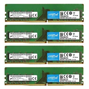 Crucial 32GB KIT 4X8GB DDR4 3200MHz PC4-25600 Desktop Memory Ram CT8G4DFS832A - Picture 1 of 6