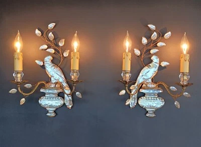 Pair Authentic Maison Bagues Parrot & Urn Sconces - Image 1 of 4