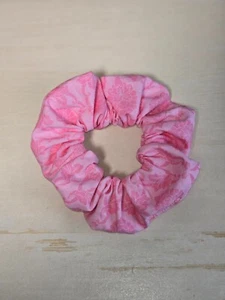 New Women Girls Pink Flower Scrunchie Single Hair Tie Standard Size - Picture 1 of 1