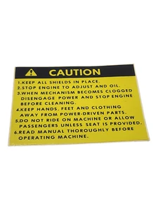 Jacobsen 361854 Decal Sticket Caution PGM 22 Genuine OEM NOS - Picture 1 of 4