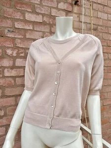 DOLCE & GABBANA Knit Cardigan Top Set Blush Pink Cotton Italian Size IT 40 S M - Picture 1 of 24