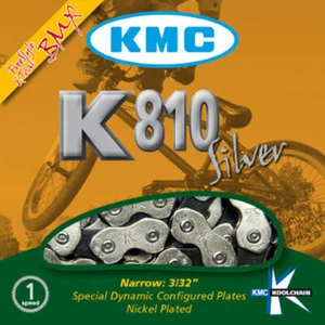 BMX Race Chain KMC K810 Bike Bicycle Single Speed 3/32 silver - Picture 1 of 2