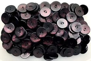 24mm 38L Deep Purple Burgundy Wine Pearlescent 2 Hole Polished Buttons (K232) - Picture 1 of 1