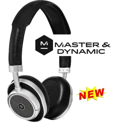 Master & Dynamic MW50 On/Over-Ear Wireless Bluetooth Leather Headset Blk/Silver - Image 1 of 4