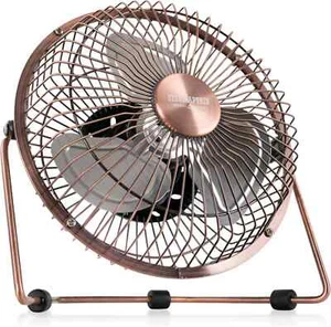 Stylischer 15cm Tischlüfter-Ventilator aus Metall mit USB-Stecker für Büroräume - Bild 1 von 9